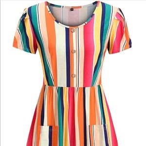 Multicolor short sleeve dress XXL